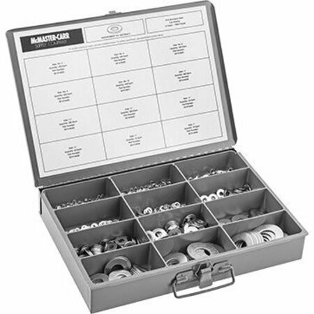 BSC PREFERRED Washer Assortment for Inches with 1680 Pieces 18-8 Stainless Steel 92075A212